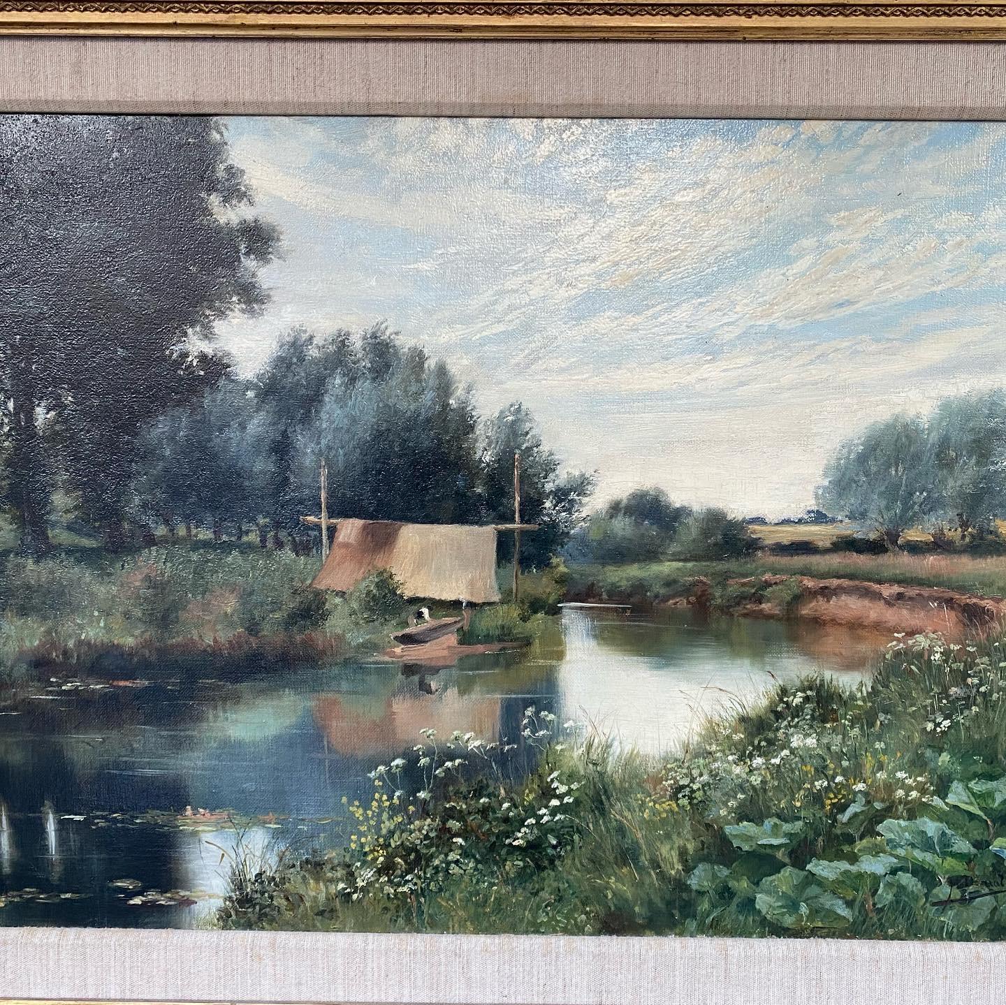 River Landscape Oil Painting by Helen Donald-Smith For Sale 1