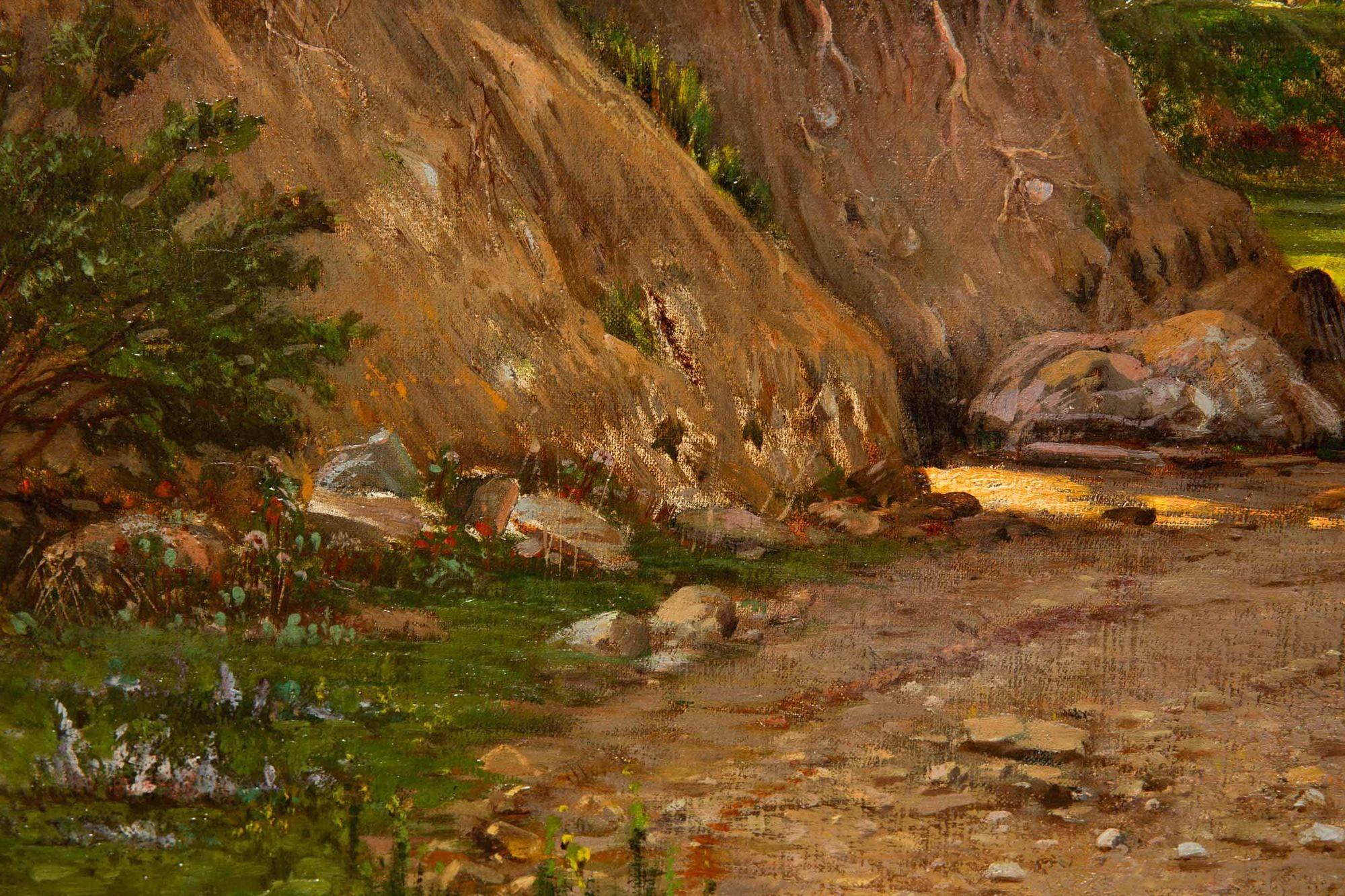 Paesaggio fluviale con pesca e vongole di Francois de Blois, 1874 ca. in vendita 6