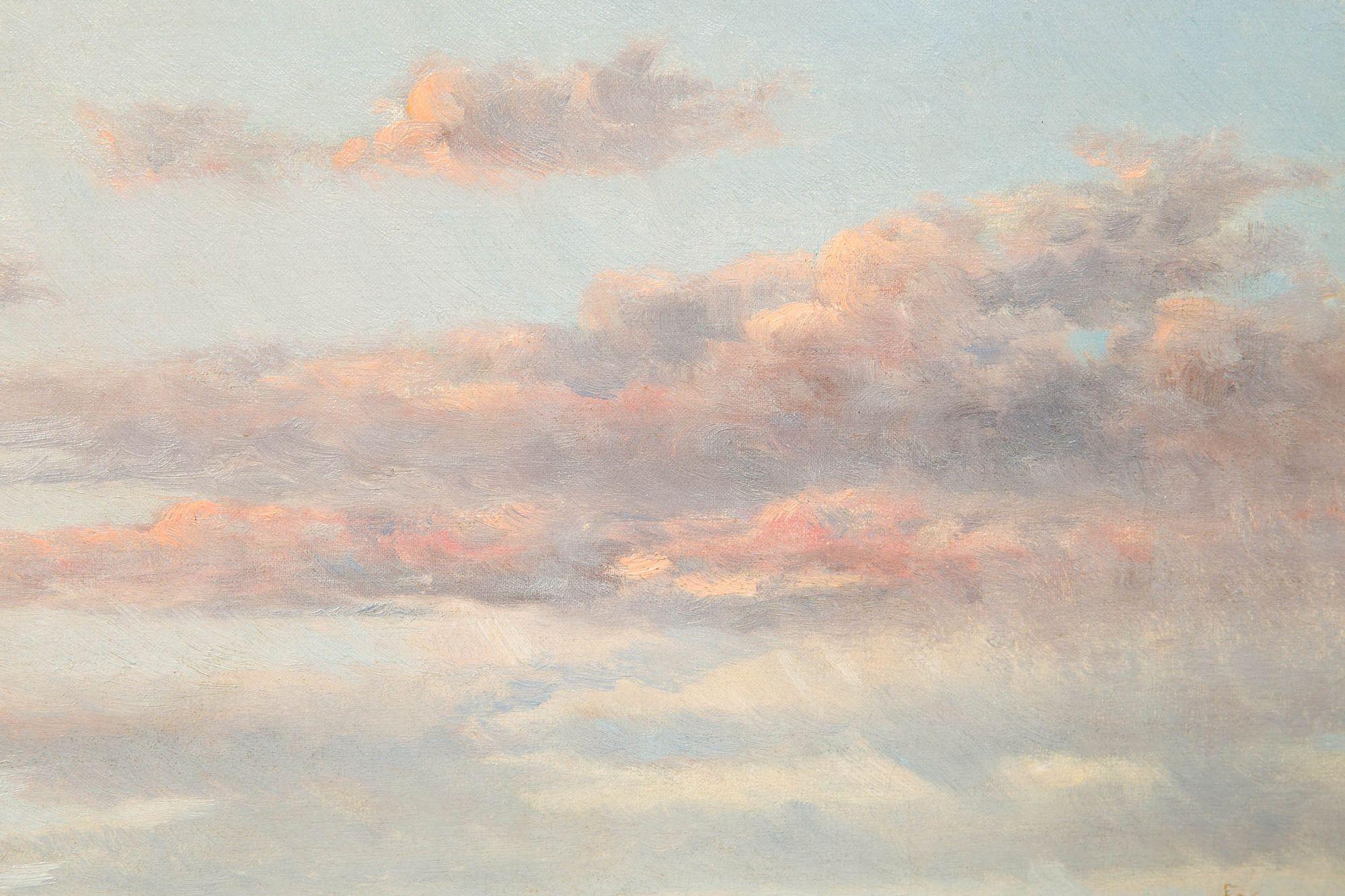 Paesaggio fluviale con pesca e vongole di Francois de Blois, 1874 ca. in vendita 1