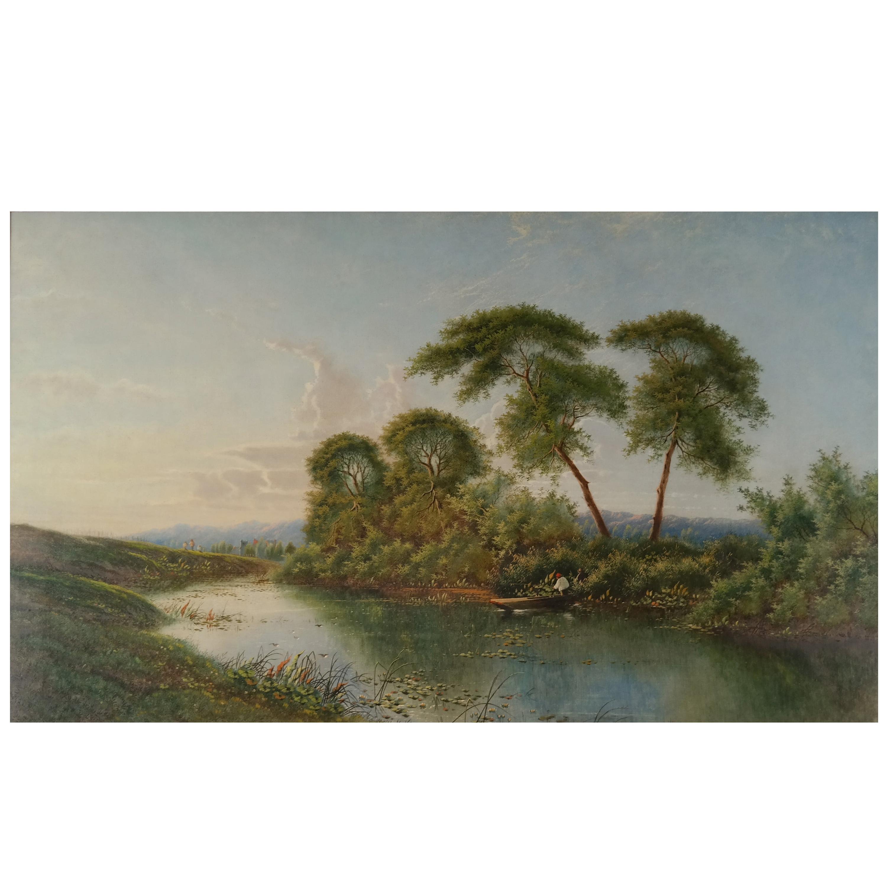 River Lodden Berkshire by Edward Boddington For Sale