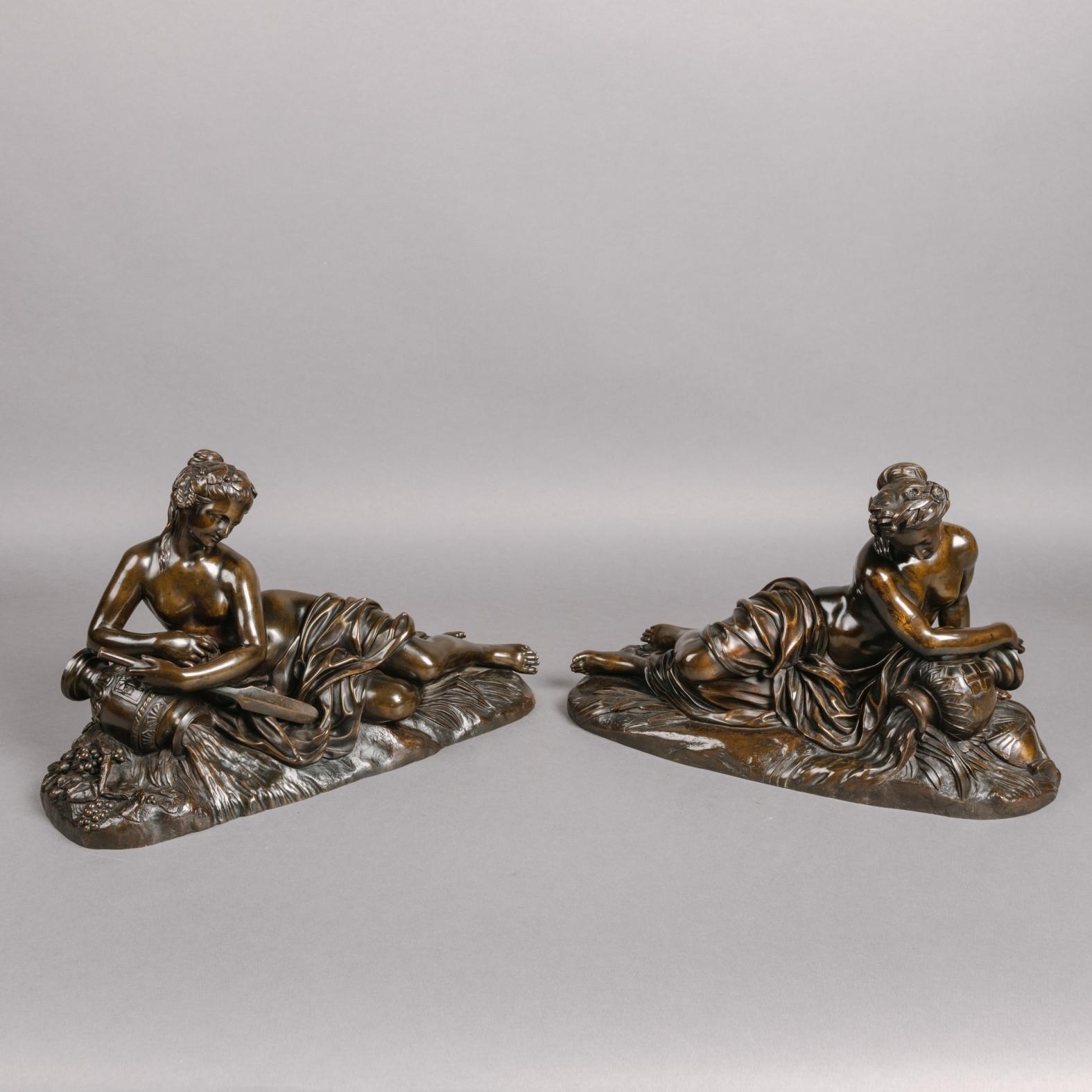 Bronze River Nymphs, After Jean Goujon For Sale