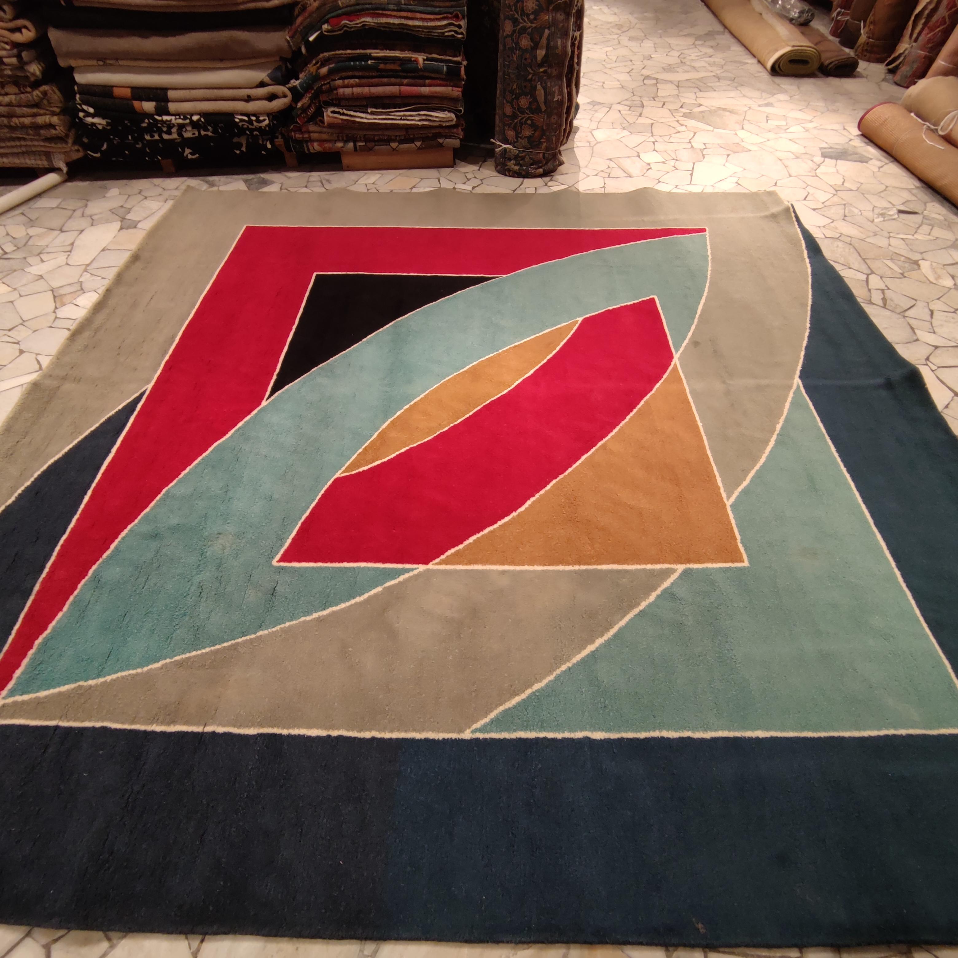 'River of Ponds' Wool Tapestry Rug by Frank Stella, 1970 For Sale 2