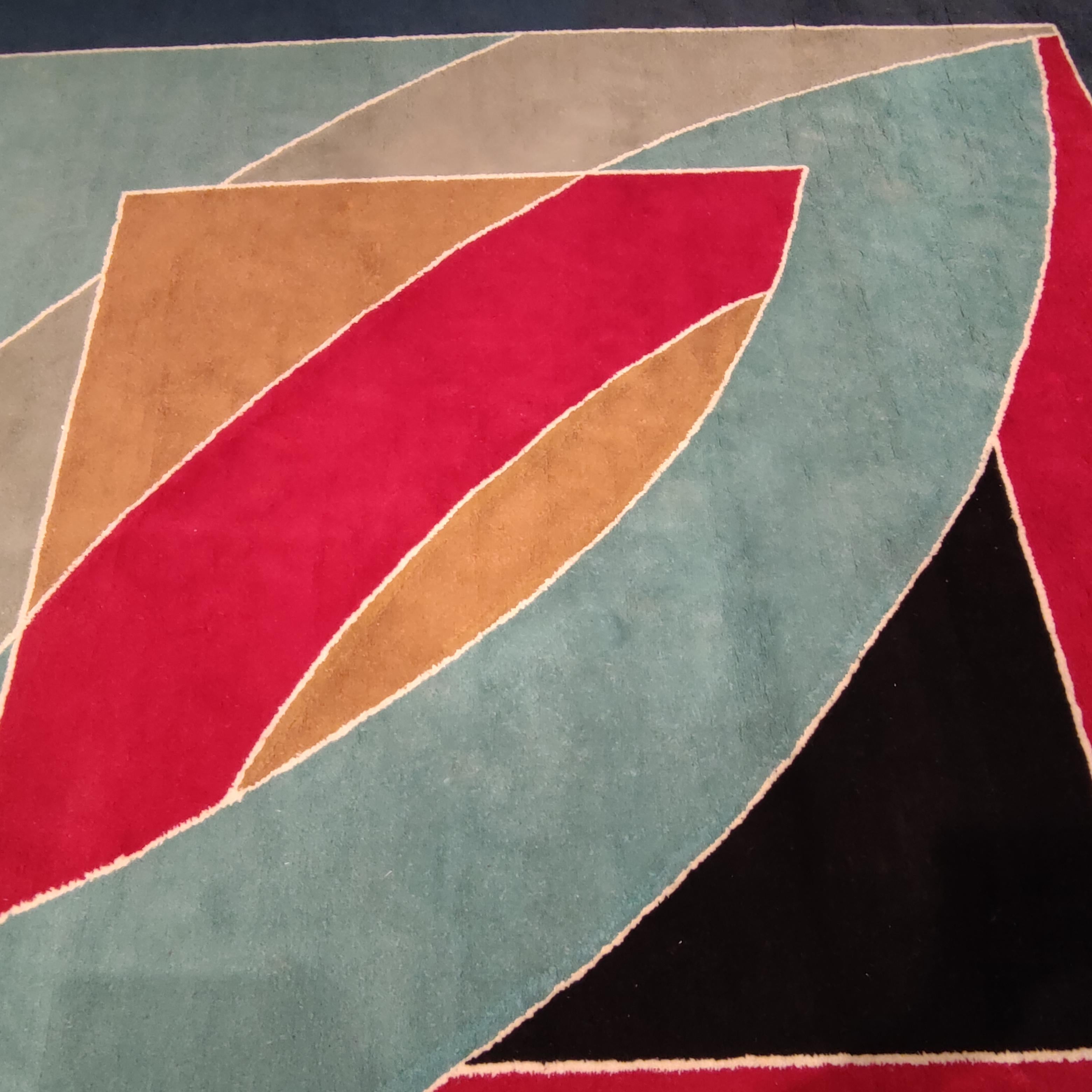 Late 20th Century 'River of Ponds' Wool Tapestry Rug by Frank Stella, 1970 For Sale