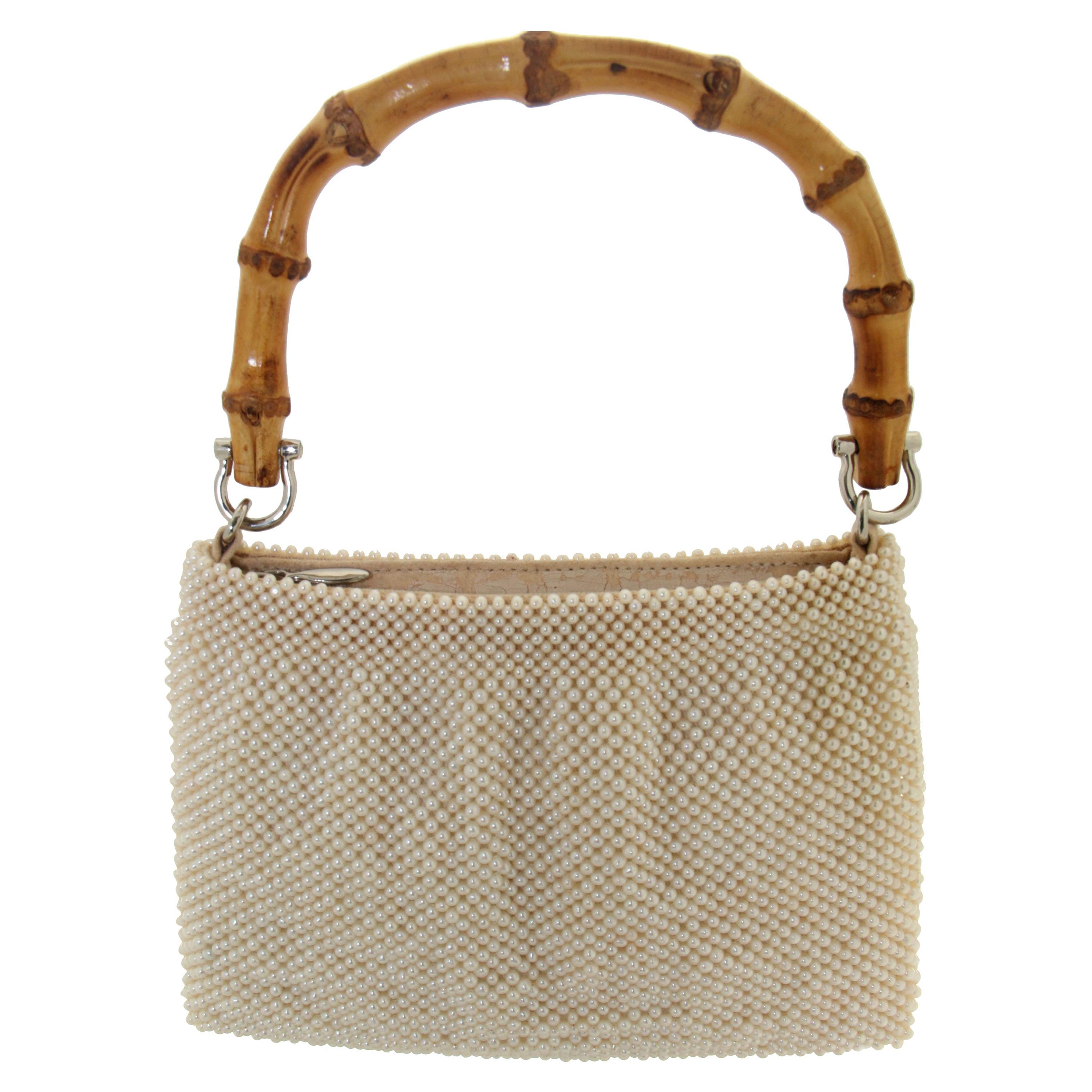 River Pearls Perlen gewebte Tasche im Angebot