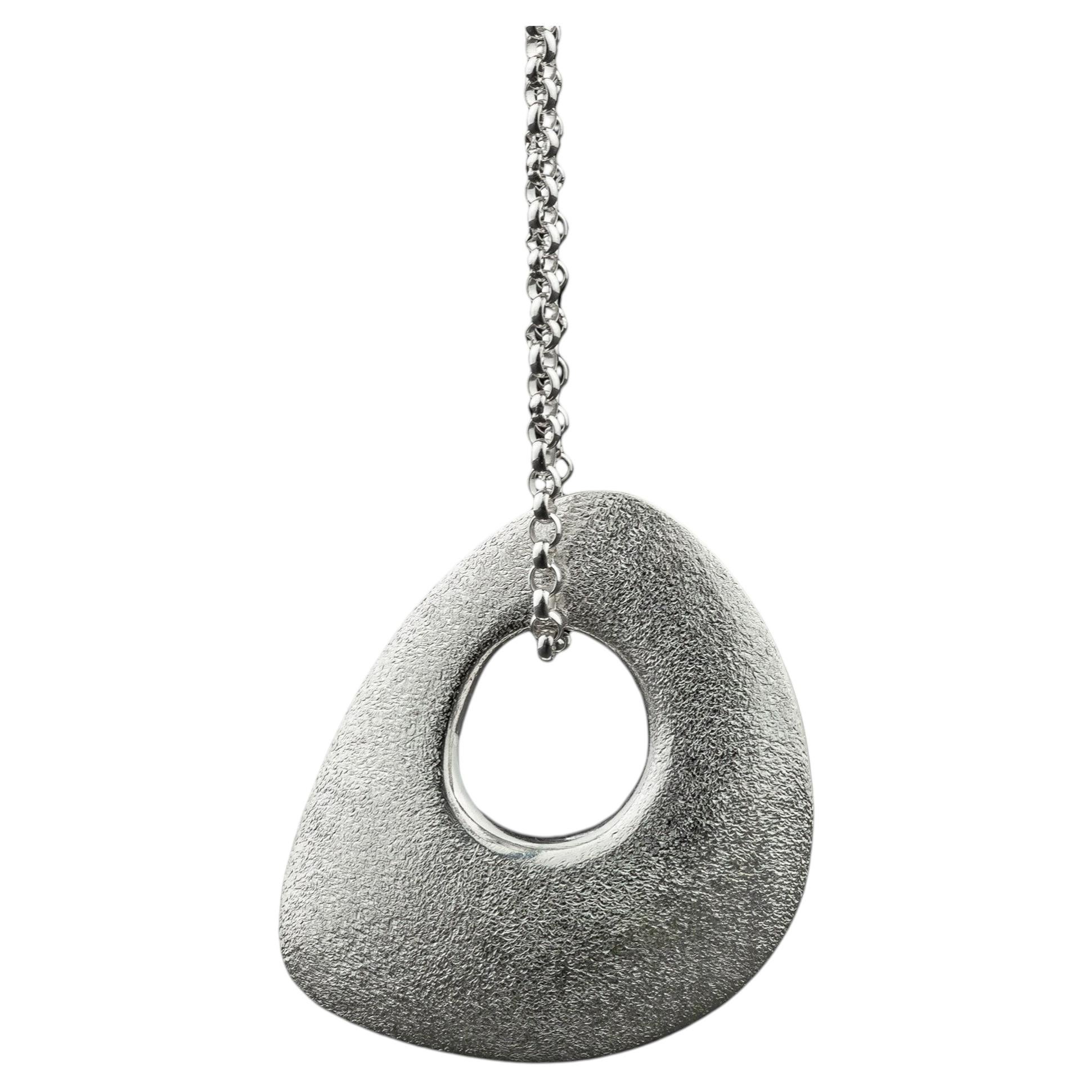River Pebble Pendant Necklace in Sterling Silver 925 by Leonie Simpson