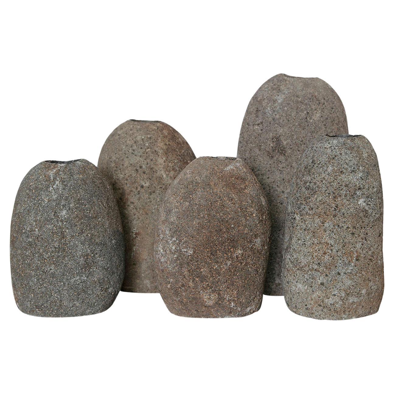 River Rock Candle Holders