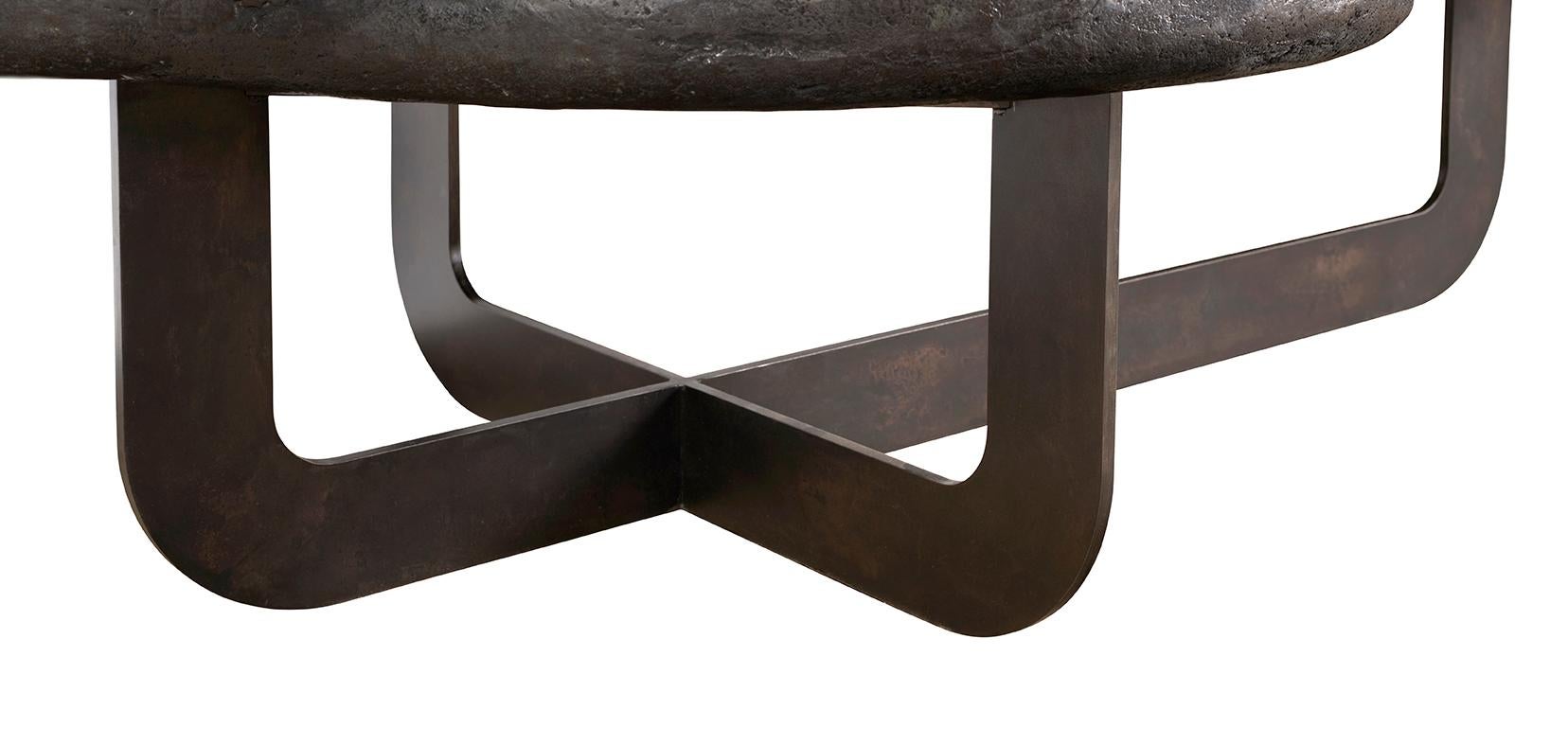 Metal River Rock Coffee Table  For Sale