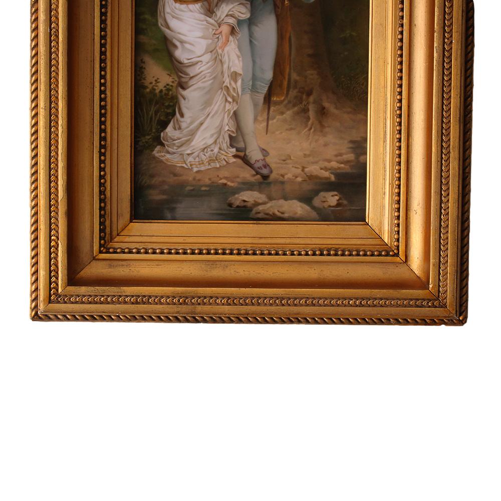 River Romance Porcelain Plaque by KPM In Good Condition In Newark, England