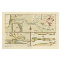 River Sanaga, West Africa – Elegant French Exploration Map, c.1750