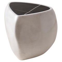 River Side Table in Cream with Sahara Noir Marble