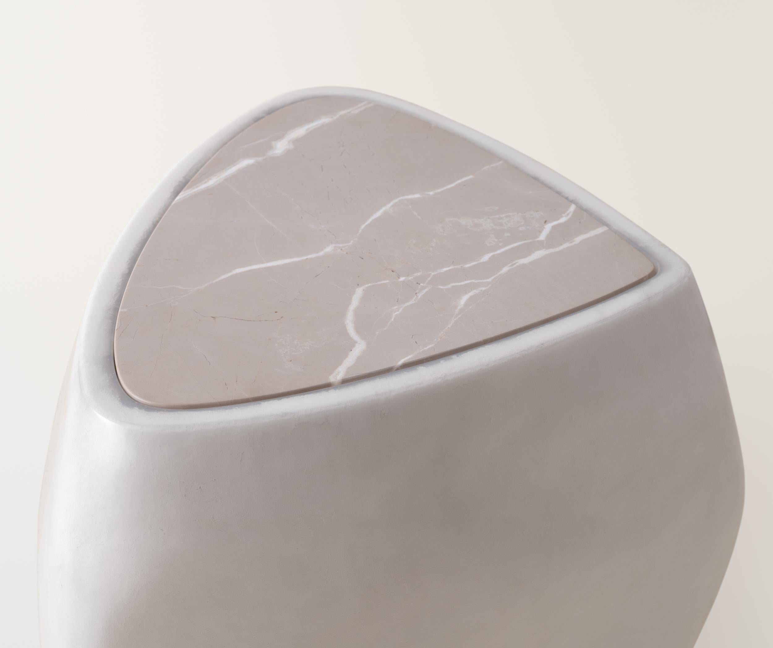 Table d'appoint River Cream avec marbre statuaire en vente 7