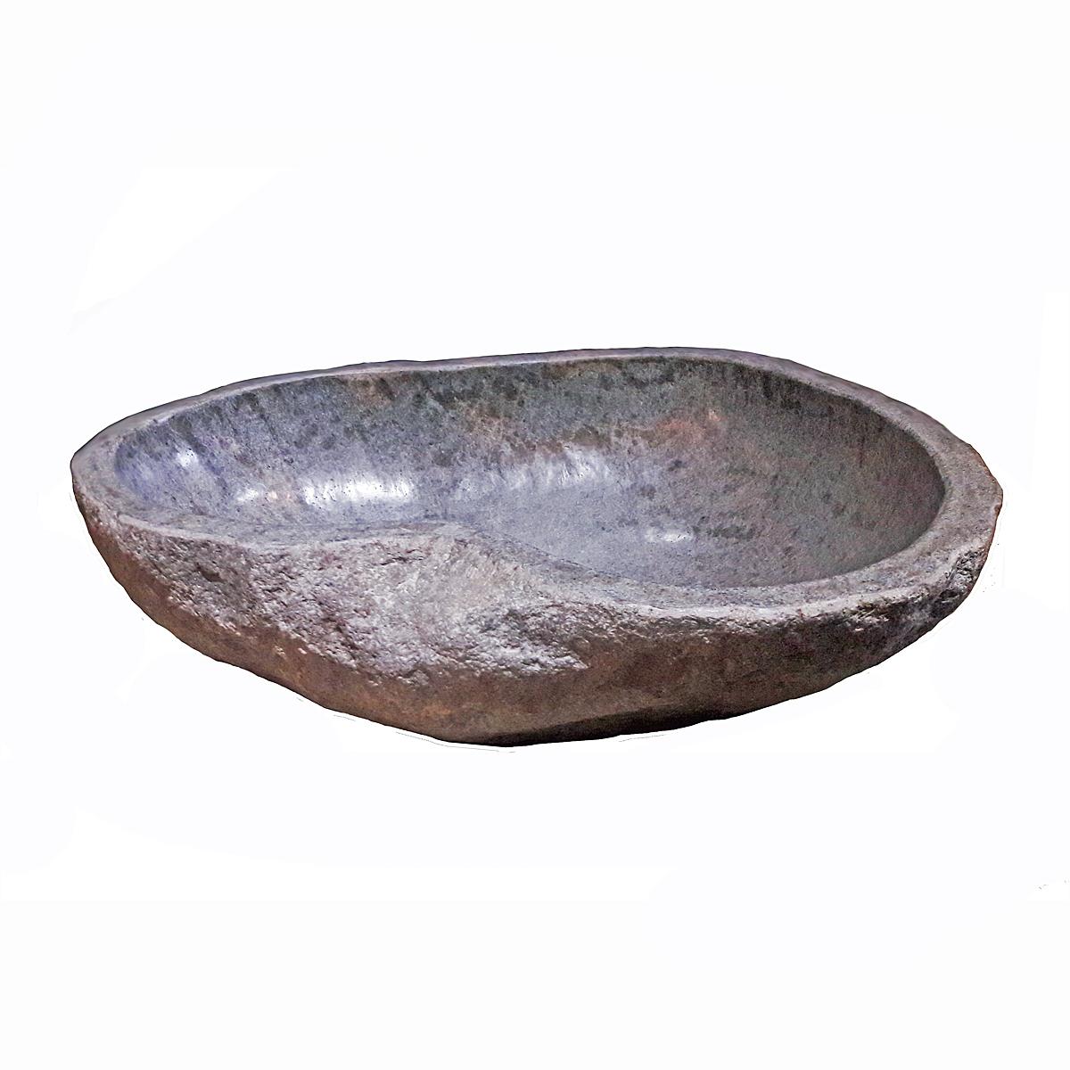 Hand-Carved River Stone Basin or Sink from Indonesia