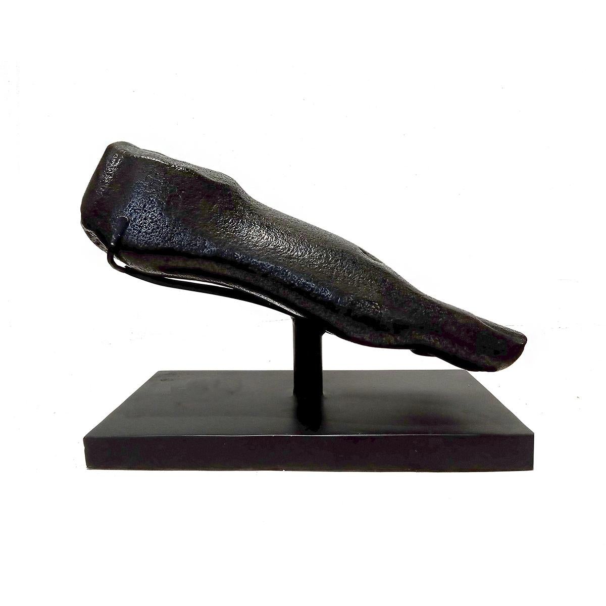 River Stone Foot Sculpture from Indonesia, on Stand For Sale 3