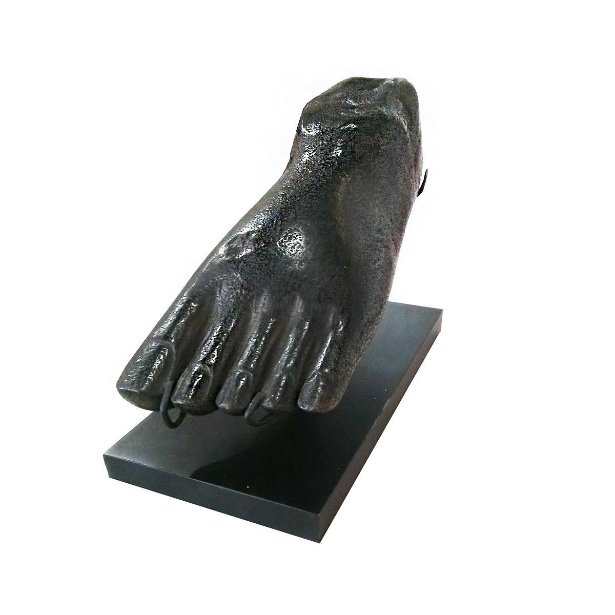 Contemporary River Stone Foot Sculpture from Indonesia, on Stand For Sale