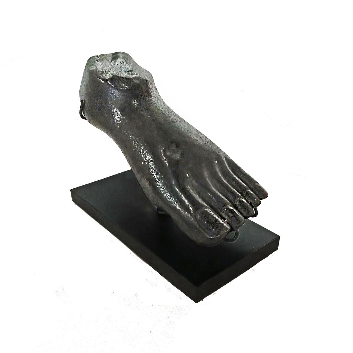 River Stone Foot Sculpture from Indonesia, on Stand For Sale 1