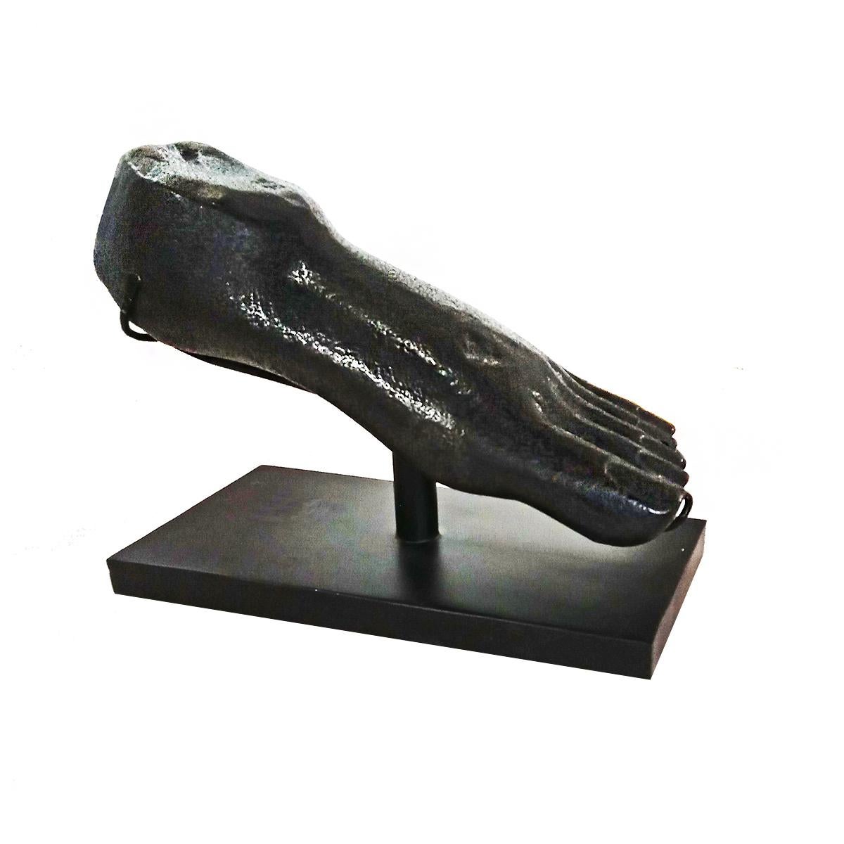 River Stone Foot Sculpture from Indonesia, on Stand For Sale 2