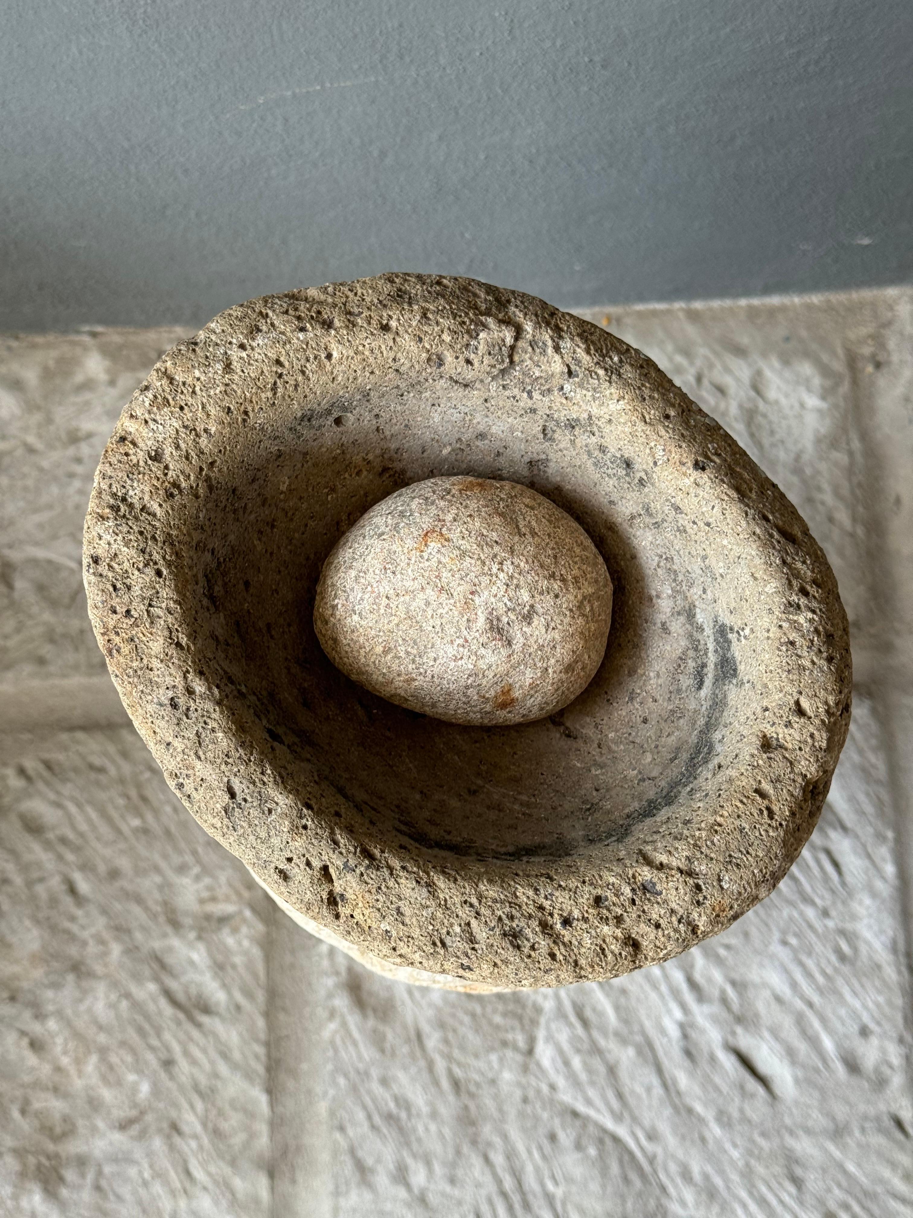 Primitive River Stone Mortar From San Luis Potosí, Mexico, Circa Mid 19th Century