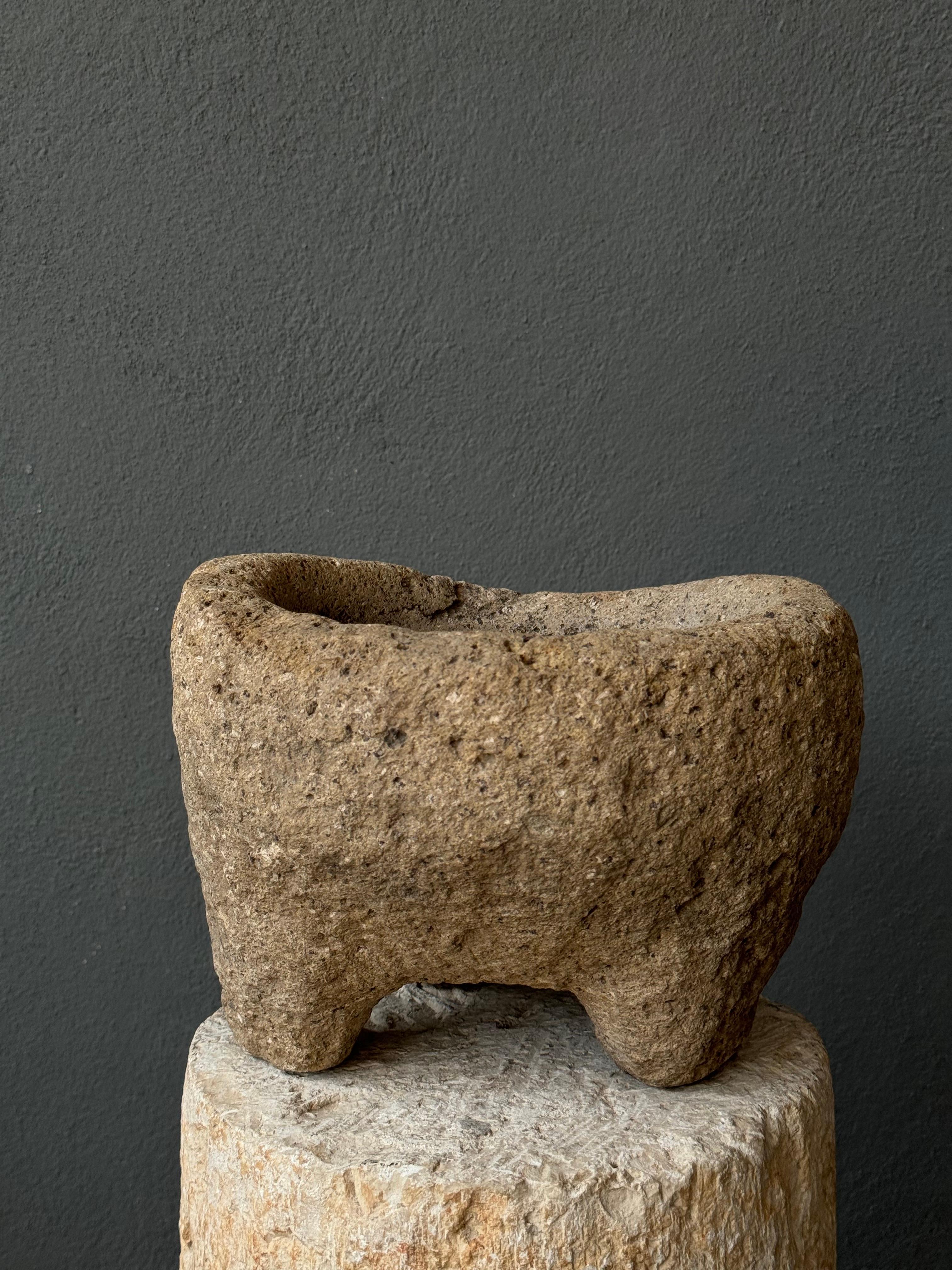 Mexican River Stone Mortar From San Luis Potosí, Mexico, Circa Mid 19th Century