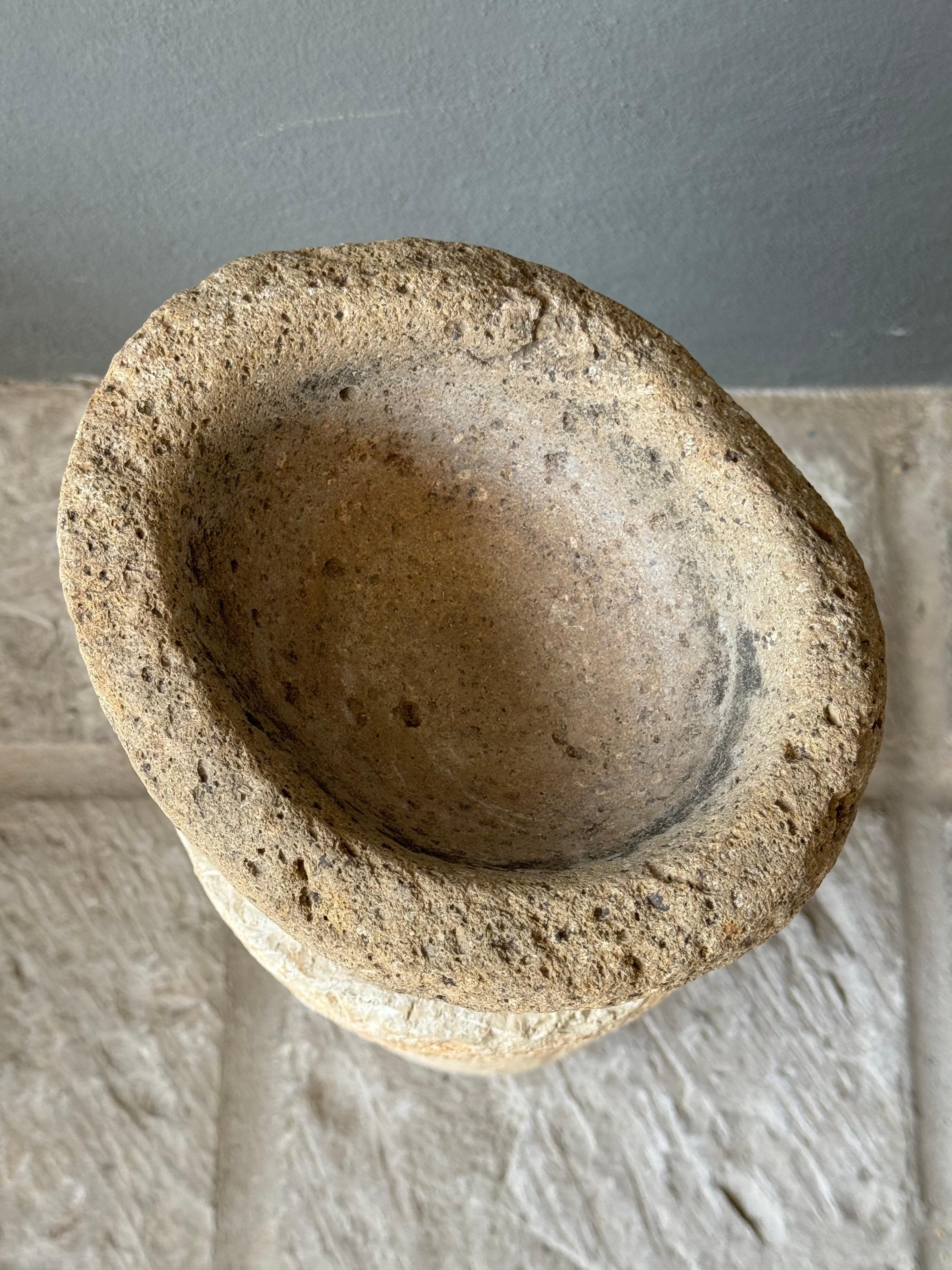Hand-Crafted River Stone Mortar From San Luis Potosí, Mexico, Circa Mid 19th Century