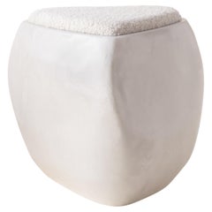 River Stool in Cream with Boucle