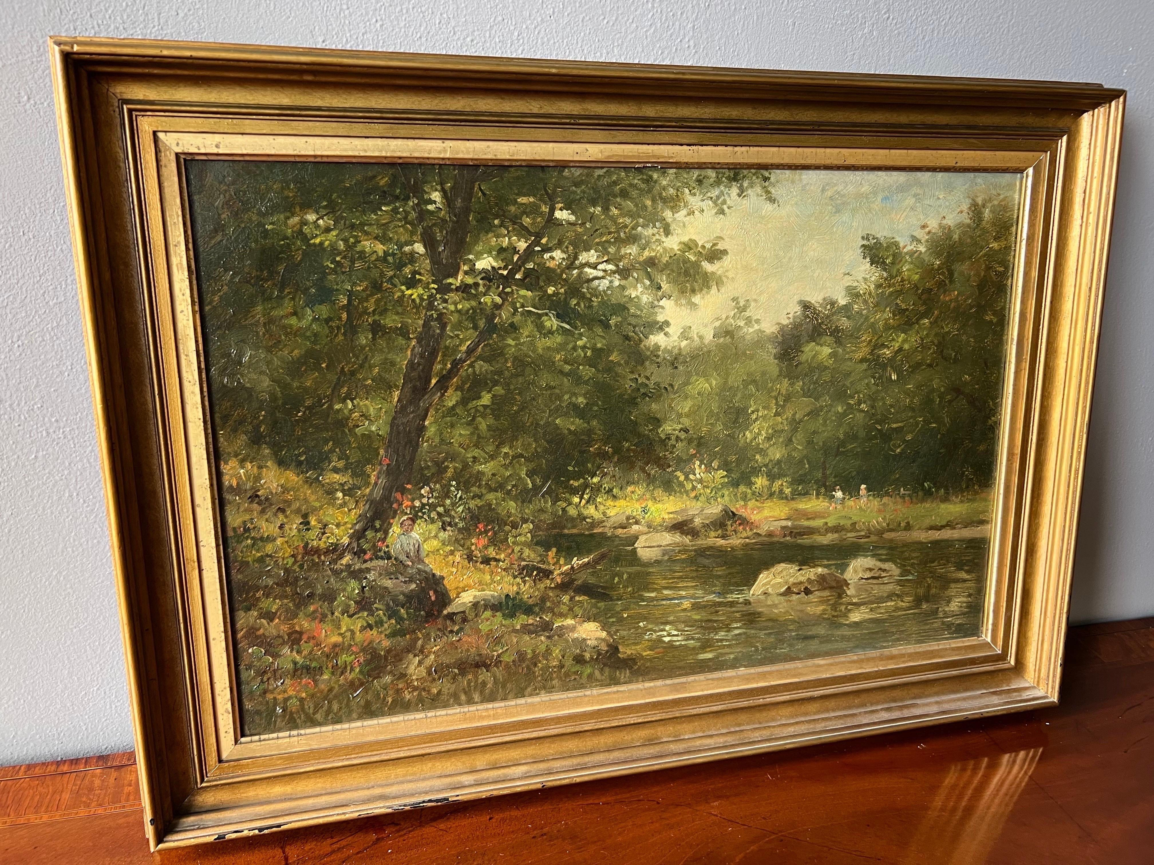 Mid-19th Century “River View” by George Higgins For Sale