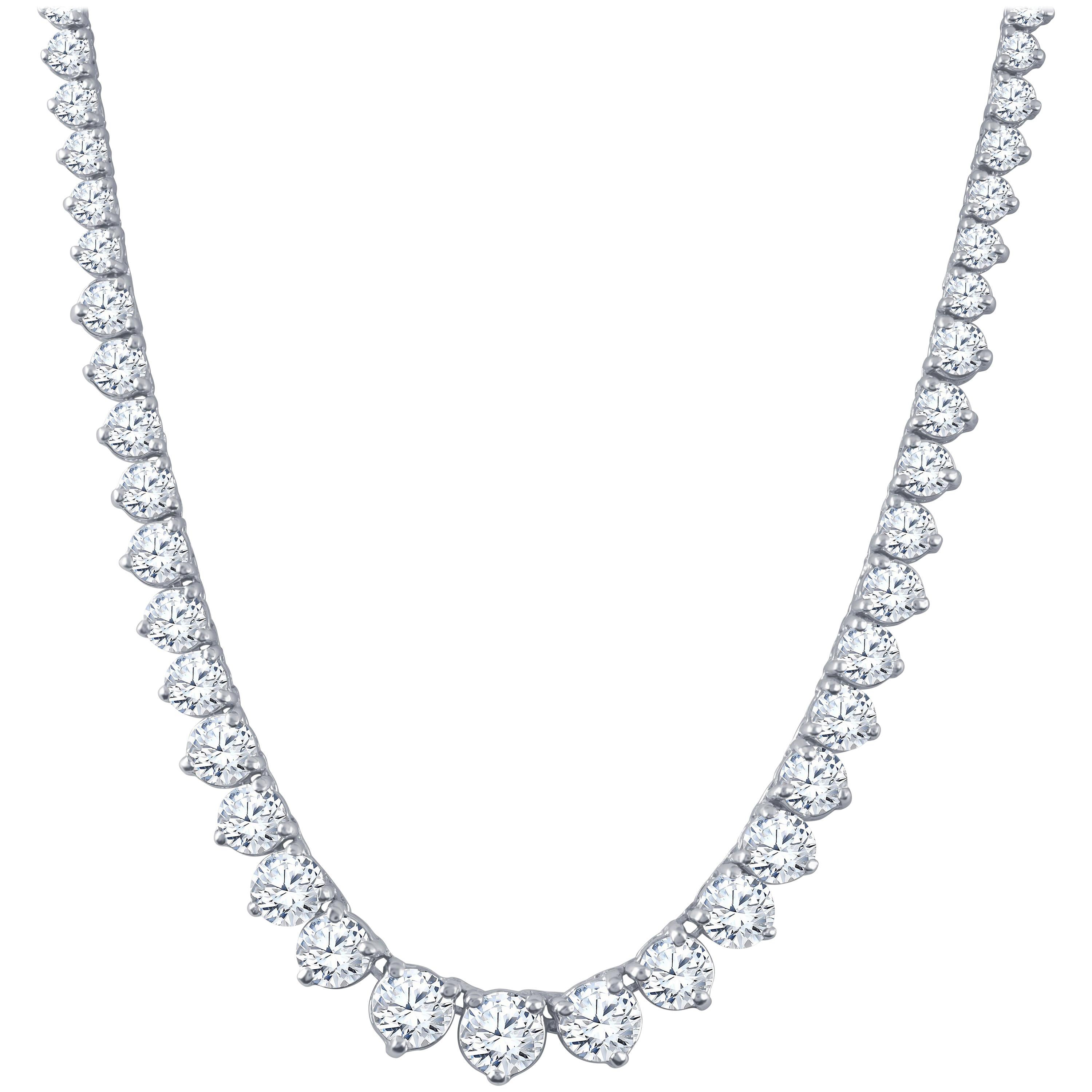 Rivera Necklace with 17.61 Carat Total Weight in Round Diamonds