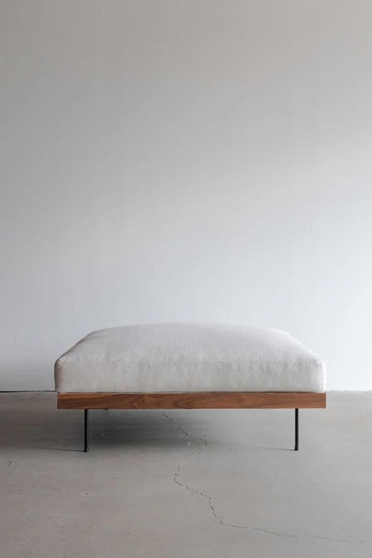 This sectional is custom made in Los Angeles. The wood frame is cut to size and joined. The upholstery is cut and sewn to shape of individual cushion. Industrial steel is cut and welded for legs.
INDUSTRIAL STEEL + DOWN + LEATHER
PERFORMANCE HOME