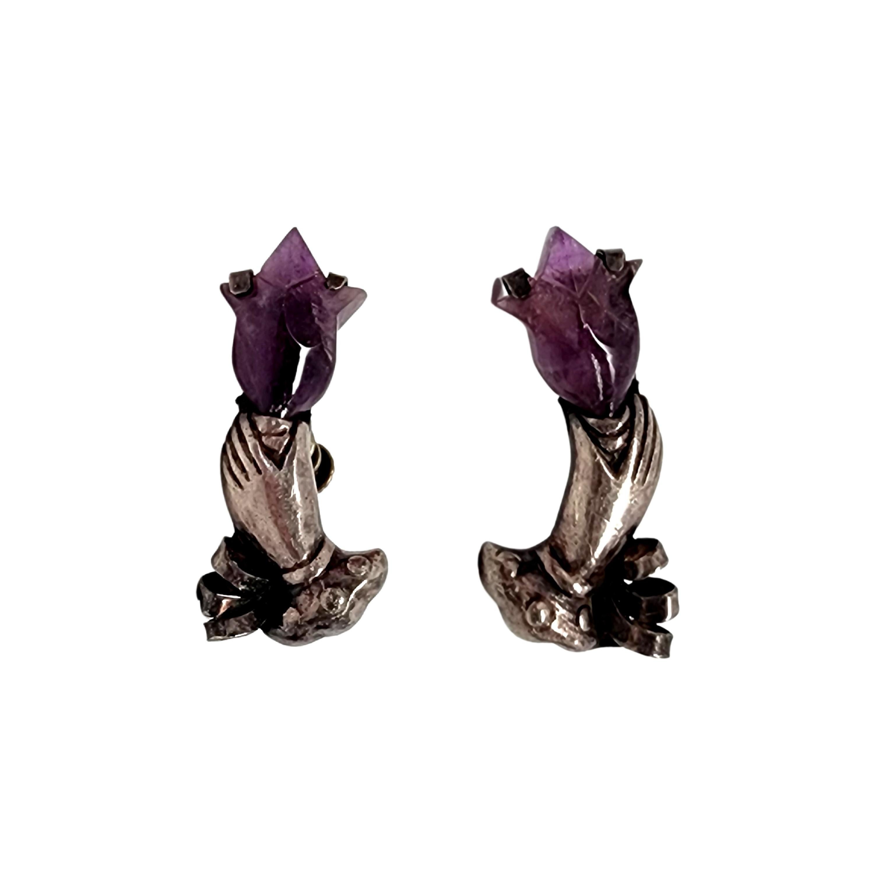Rivera Taxco Sterling Amethyst Spratling Design Necklace & Earrings Set 3