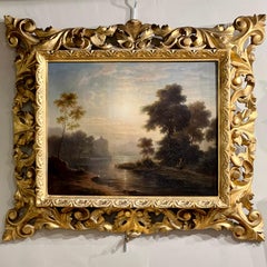 Riverscape Oil On Canvas, In The Manner Of Carl Johan Fahlcrantz (1774 - 1861)