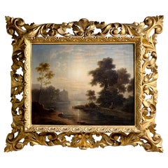 Riverscape Oil On Canvas, In The Manner Of Carl Johan Fahlcrantz (1774 - 1861)