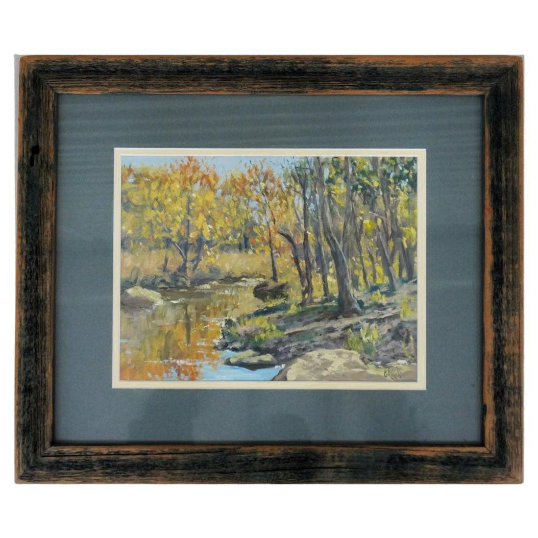 Riverside Landscape Study Painting By Brian Grimm  For Sale