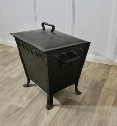 Riveted Arts and Crafts Industrial Look Coal Box  A very practical piece