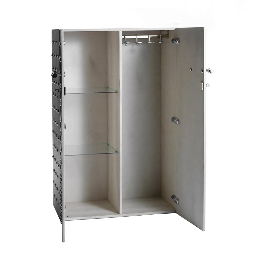 Gold Plate Riveted Cabinet in Casted Iron in Iron Finish