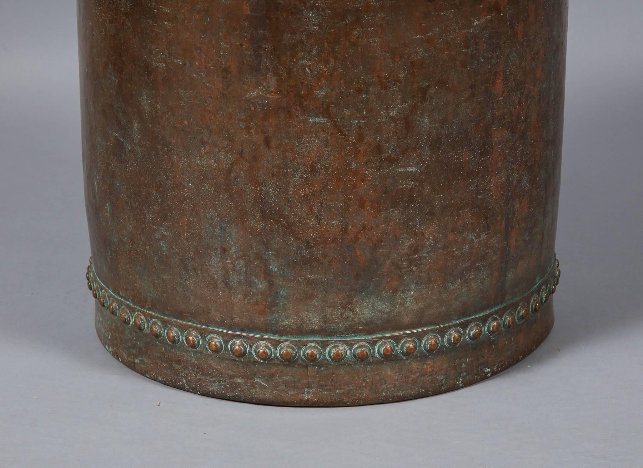 Riveted Copper Early 19th Century Oversize Log Bin, as Coffee Table 6