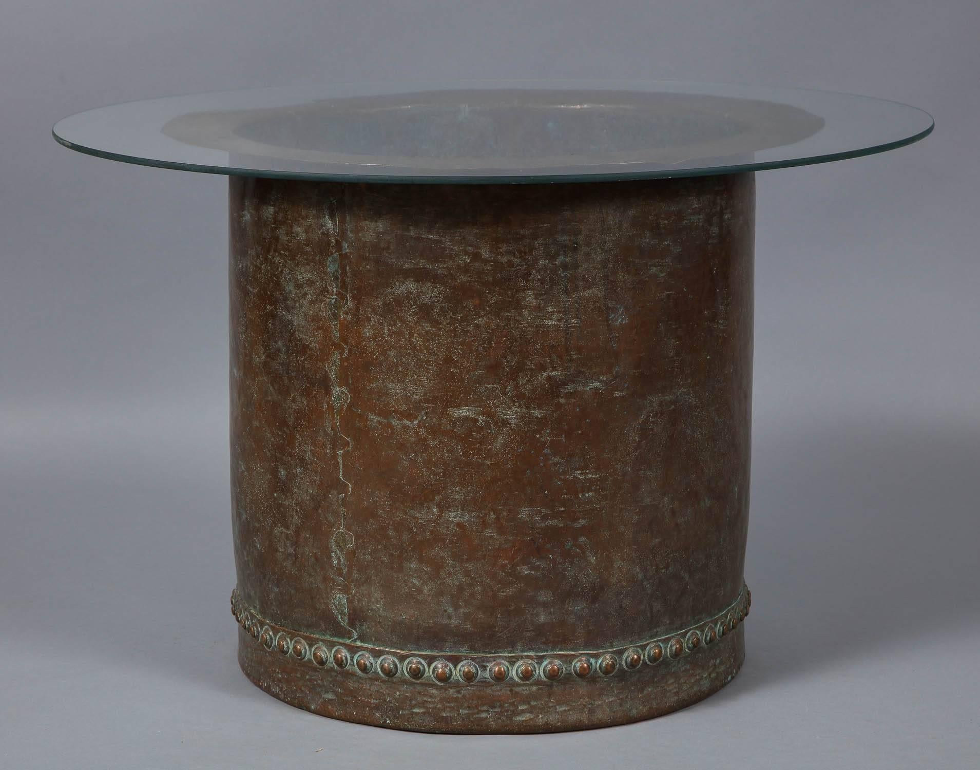 Riveted Copper Early 19th Century Oversize Log Bin, as Coffee Table 1