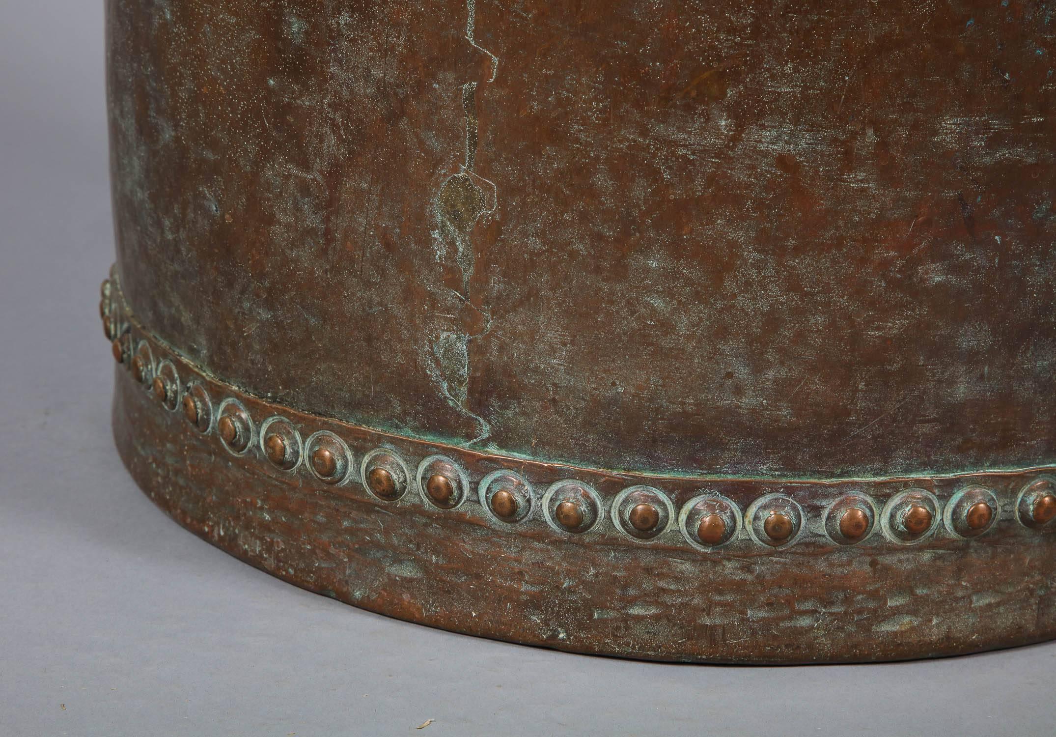 Riveted Copper Early 19th Century Oversize Log Bin, as Coffee Table 2