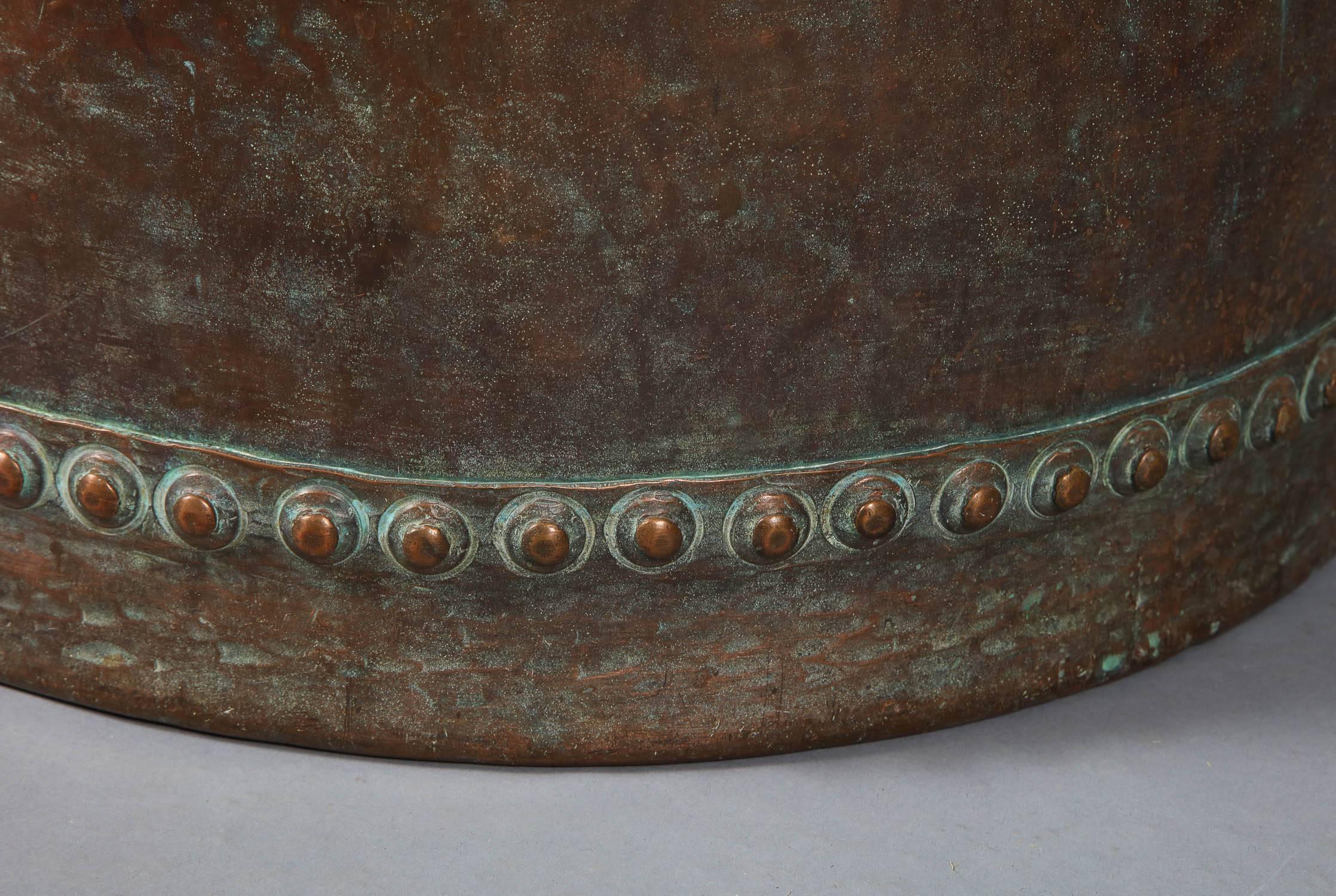 Riveted Copper Early 19th Century Oversize Log Bin, as Coffee Table 3