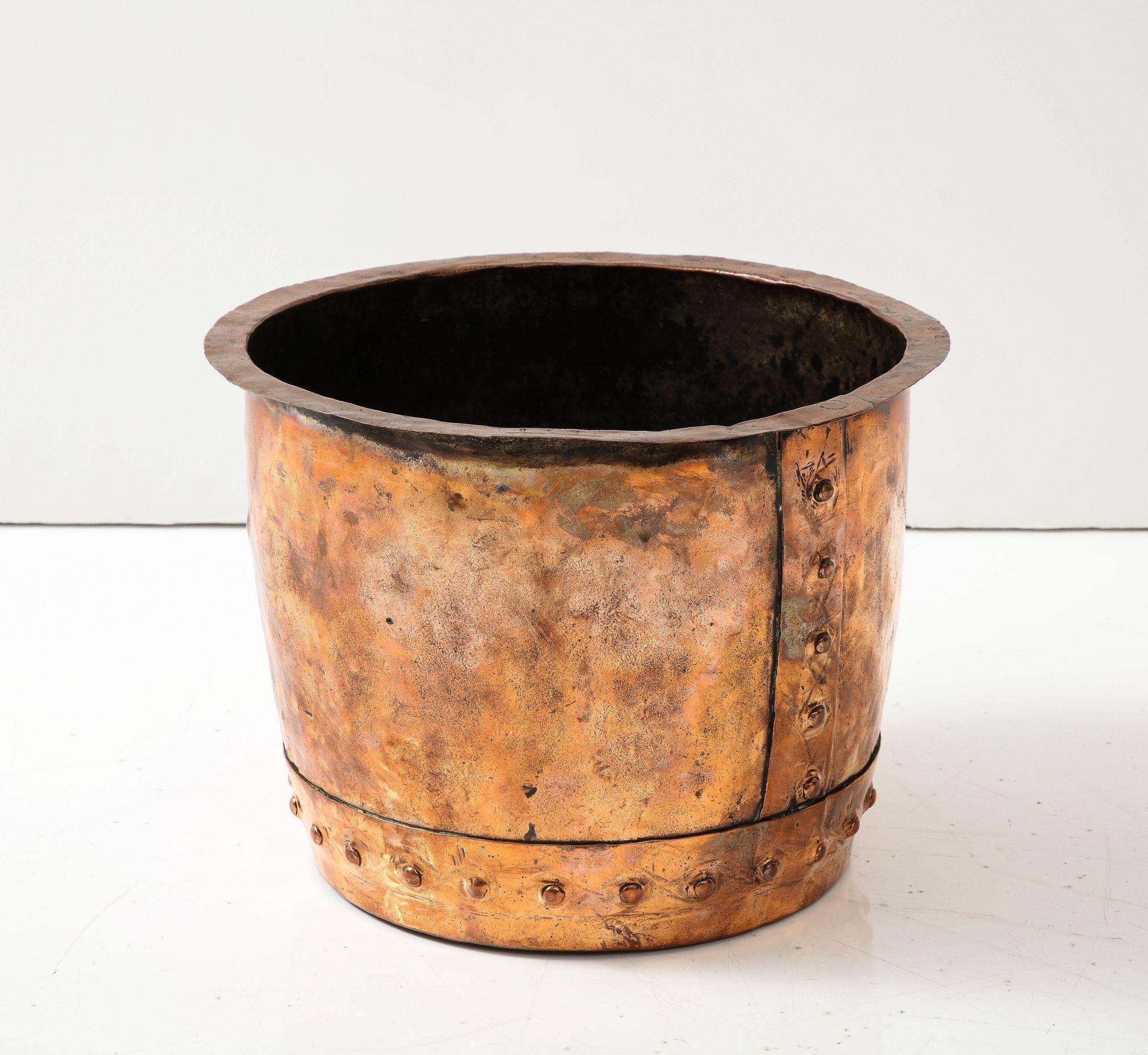 antique copper bin