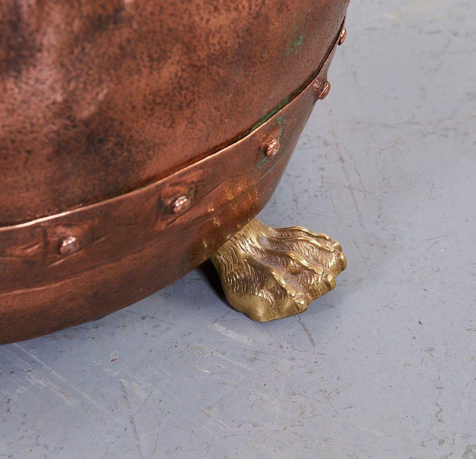 19th Century Riveted Copper Log Bin For Sale