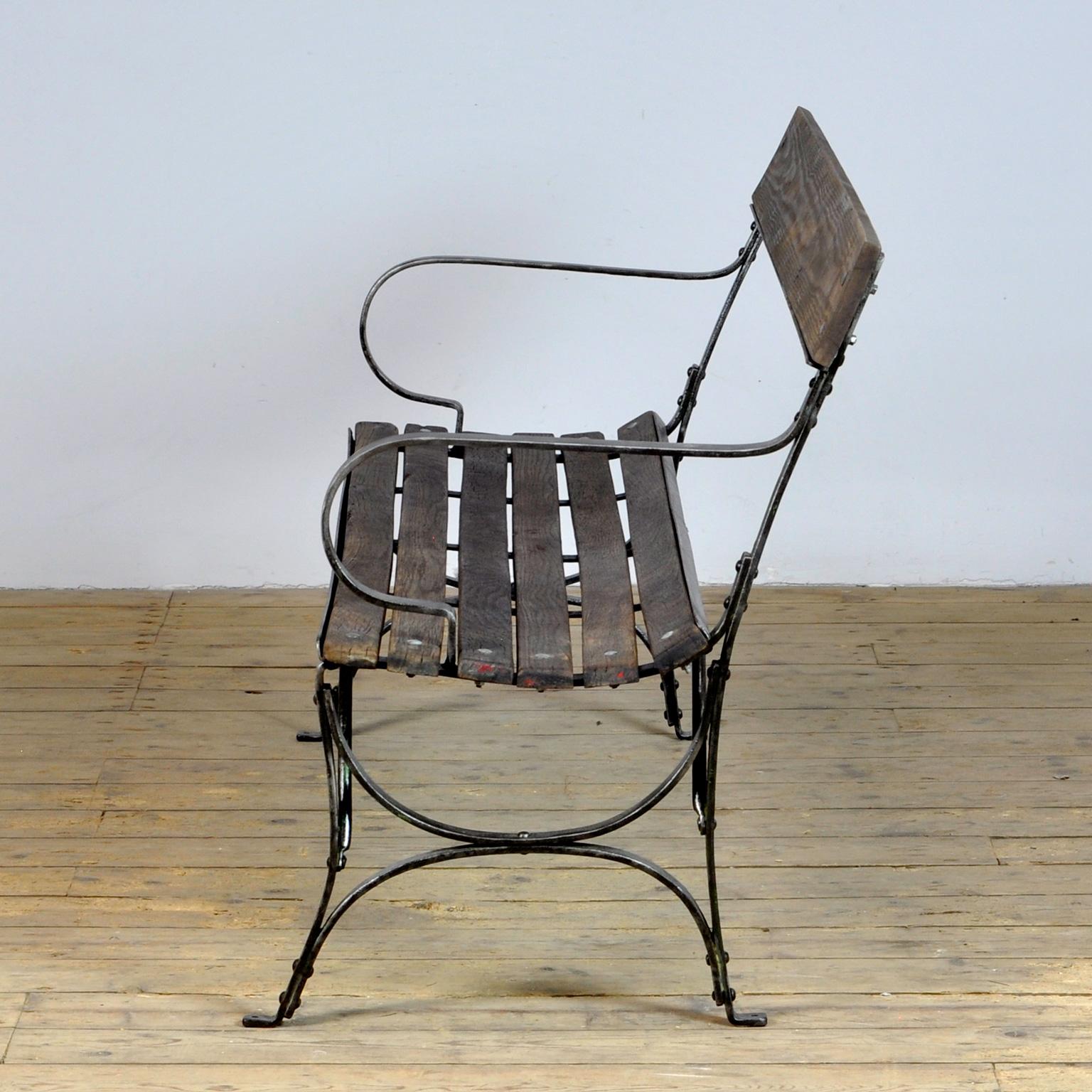 Riveted Iron Garden Bench, 1920s In Good Condition In Amsterdam, Noord Holland
