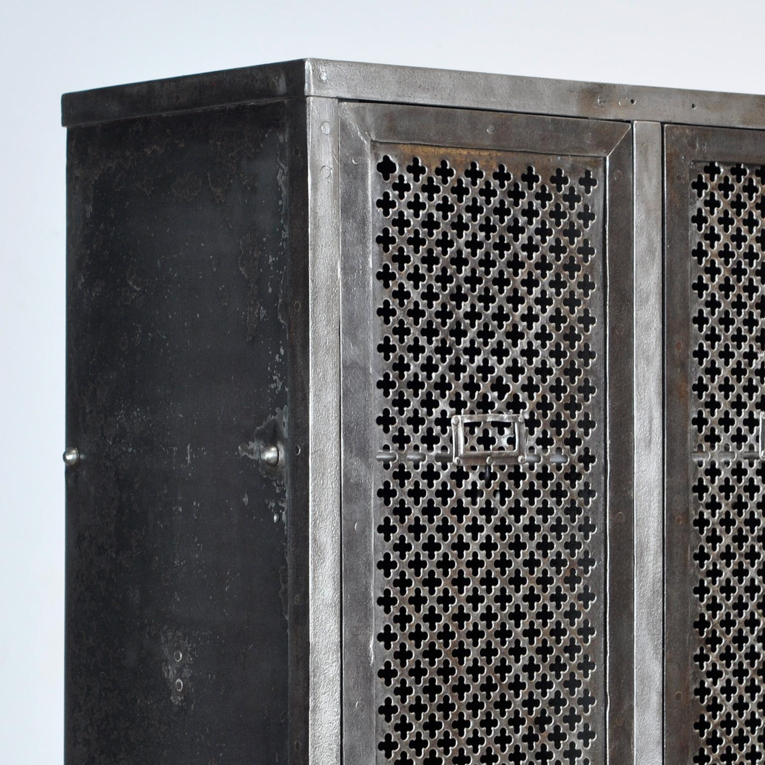 Mid-20th Century Riveted Iron Locker, 1930's For Sale