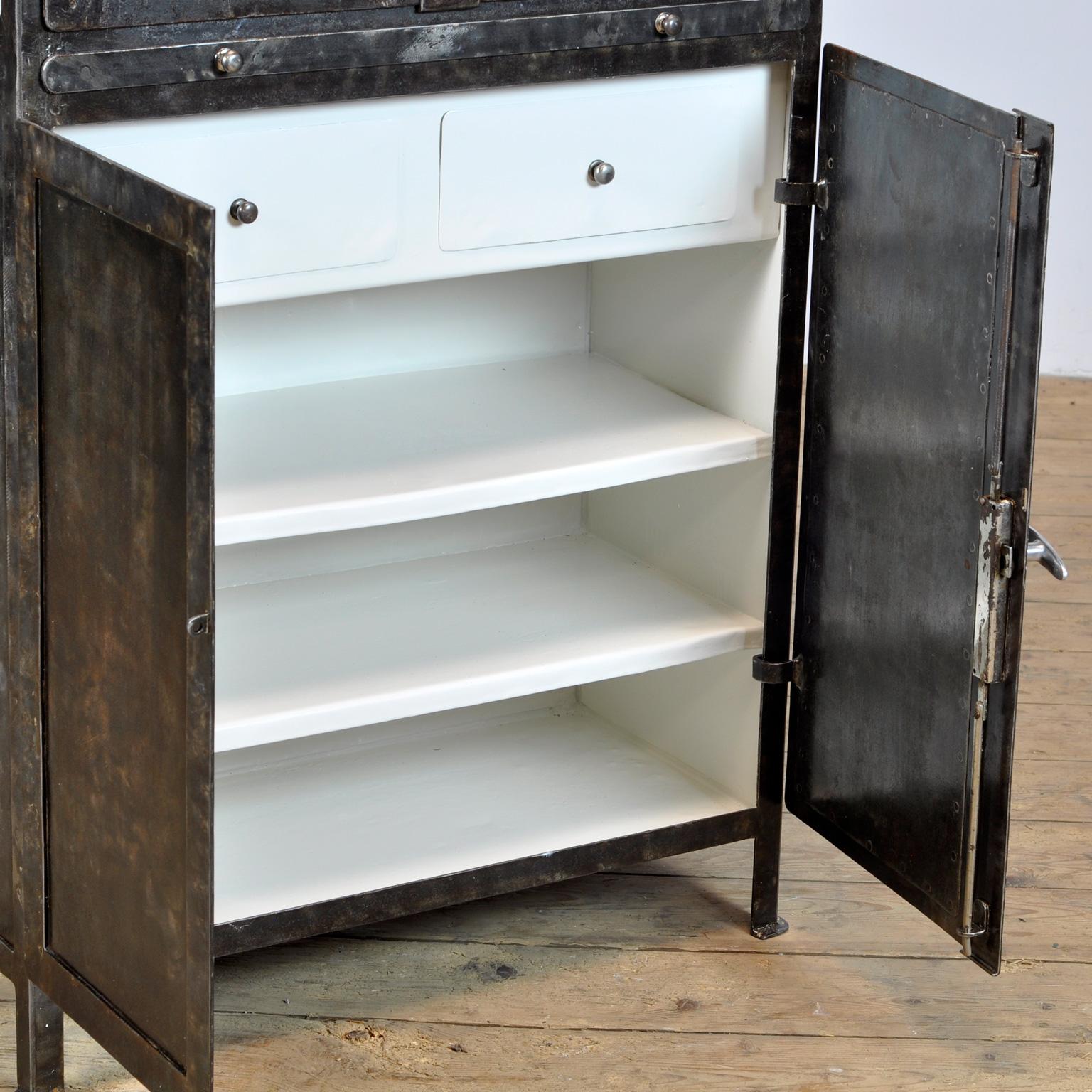 Riveted Iron Medical Cabinet from the 1920s 1