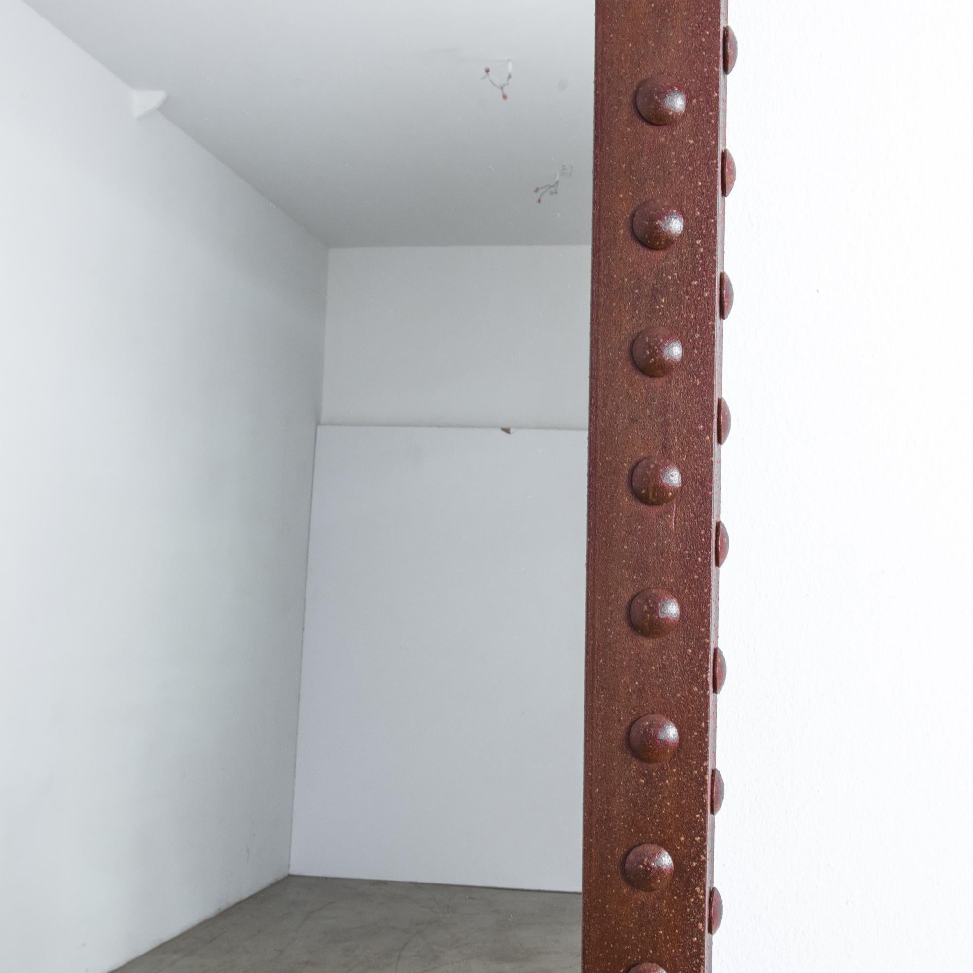 Riveted Iron Mirror In Good Condition In High Point, NC