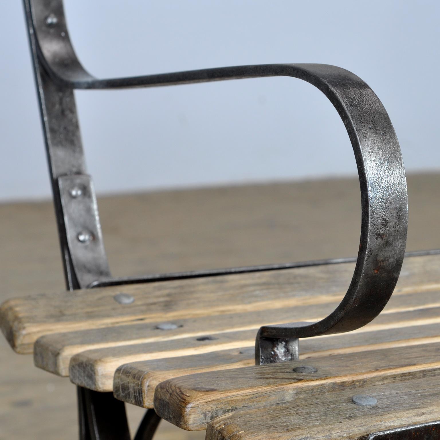 Riveted Iron Park Bench, 1920s 6