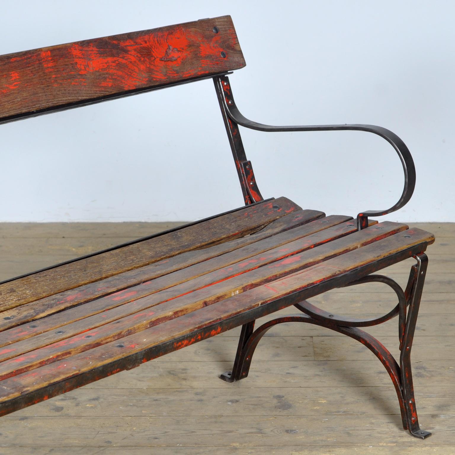  Riveted iron park bench 1920s  For Sale 5