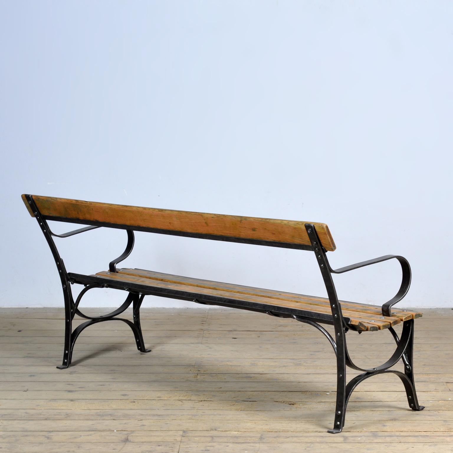 Genietete Eisen-Parkbank, 1920er Jahre im Angebot 7