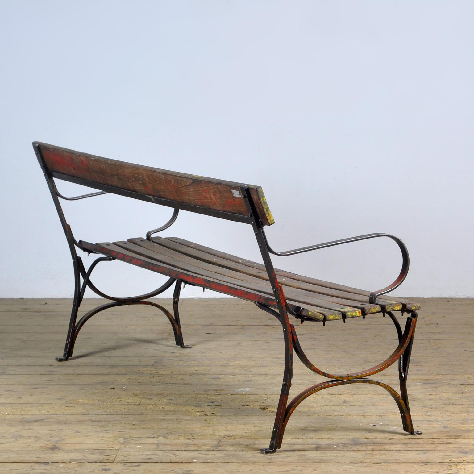 Riveted Iron Park Bench 1920s For Sale 8