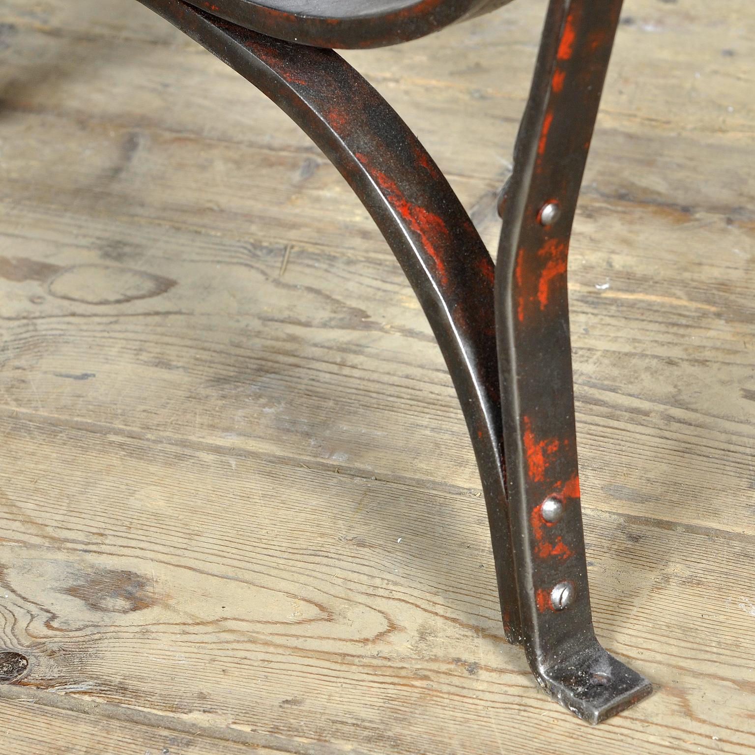 Iron  Riveted iron park bench 1920s  For Sale