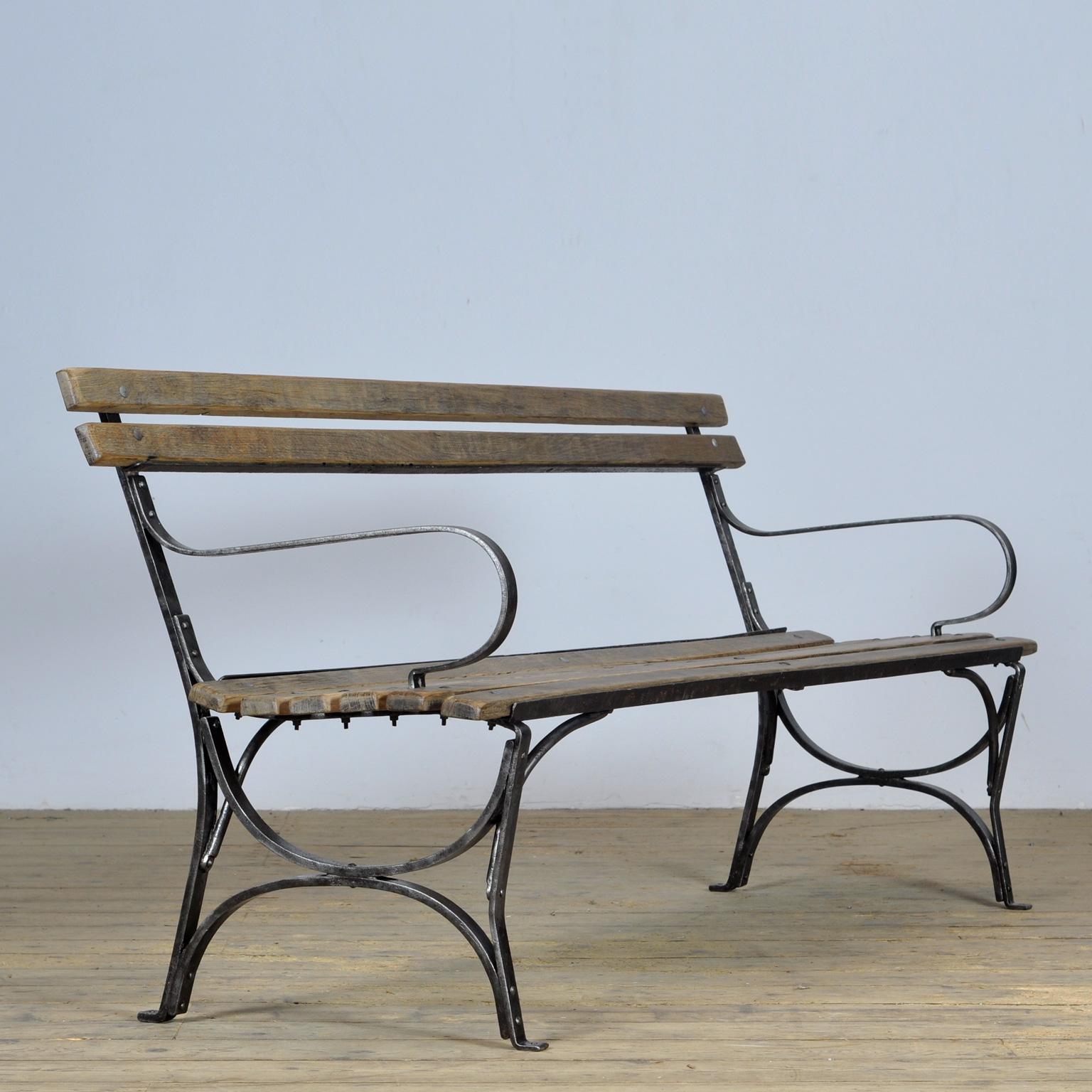 Riveted Iron Park Bench, 1920s 3