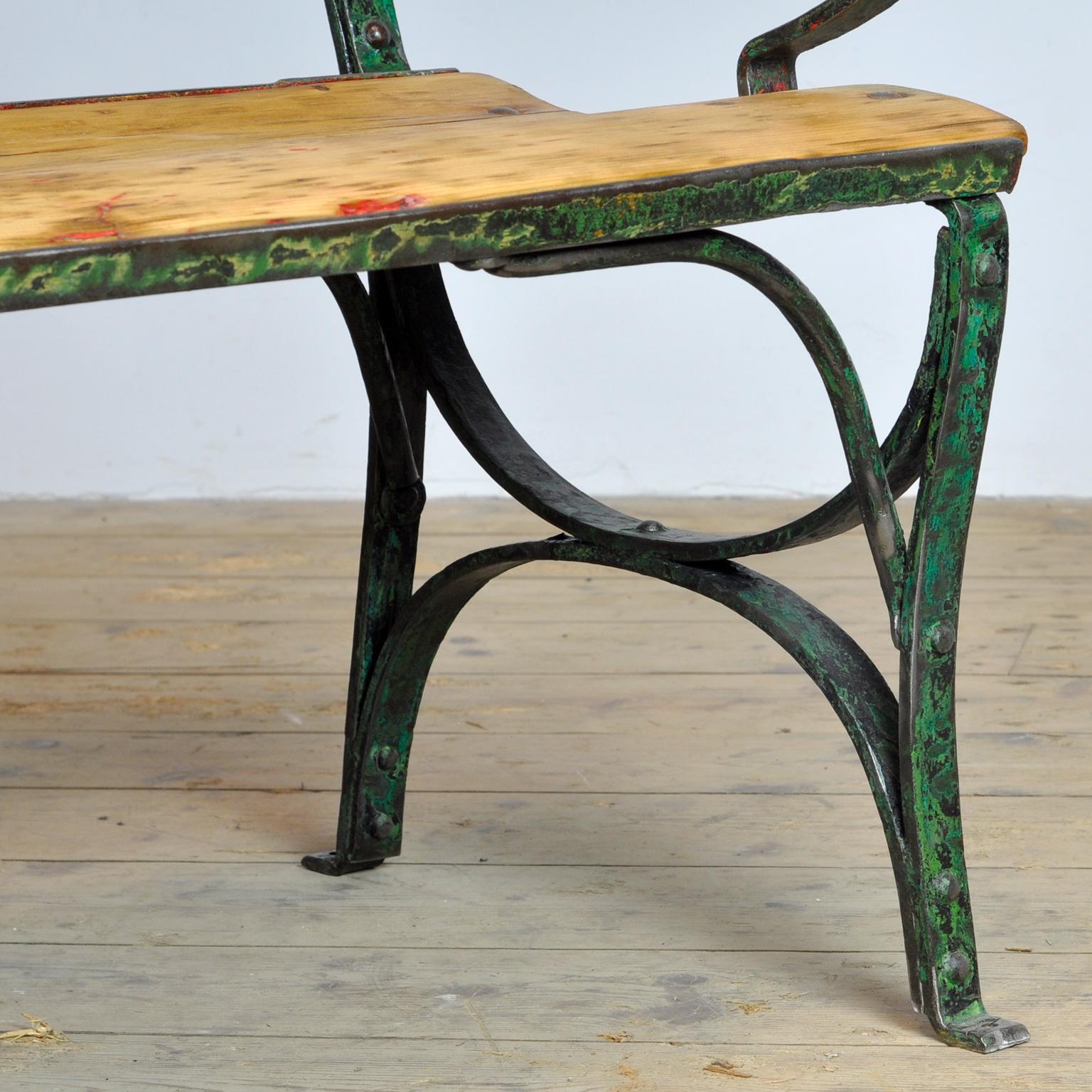 Riveted Iron Park Bench from the 1920s 4